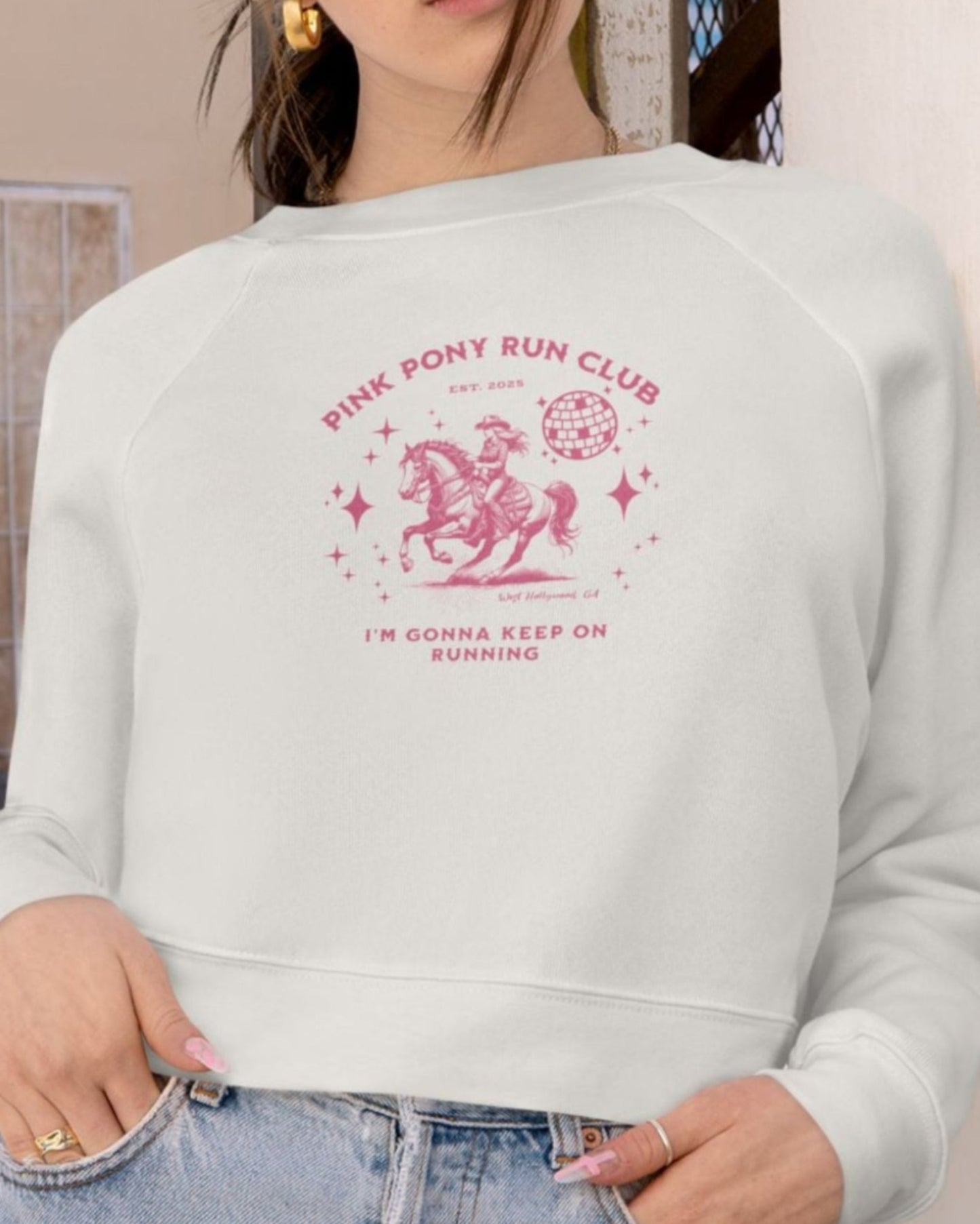 Pink Pony Run Club Women's Cropped Sweatshirt