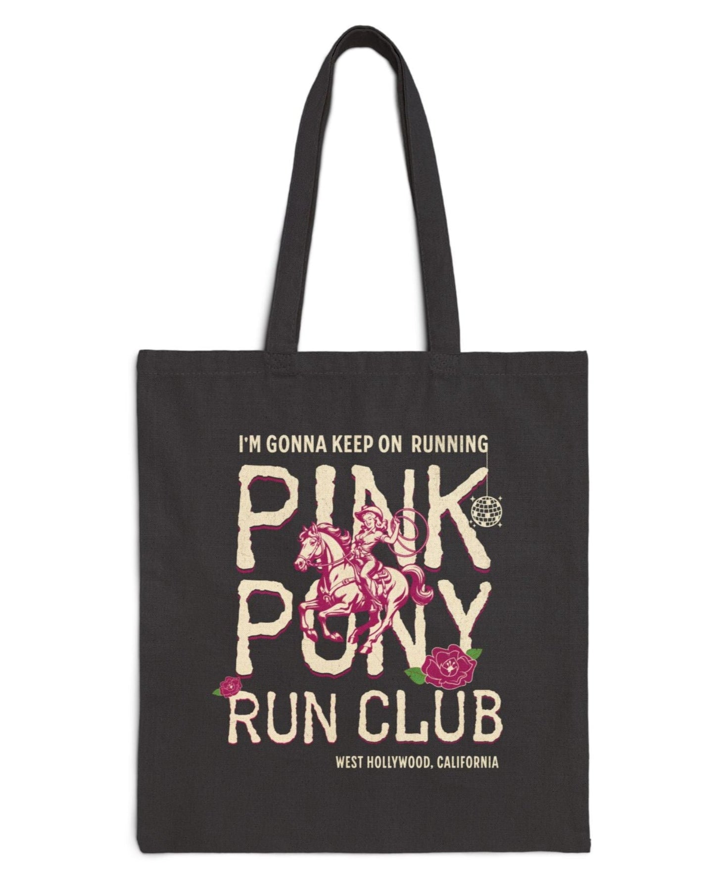 Pink Pony Run Club Cotton Tote Bag