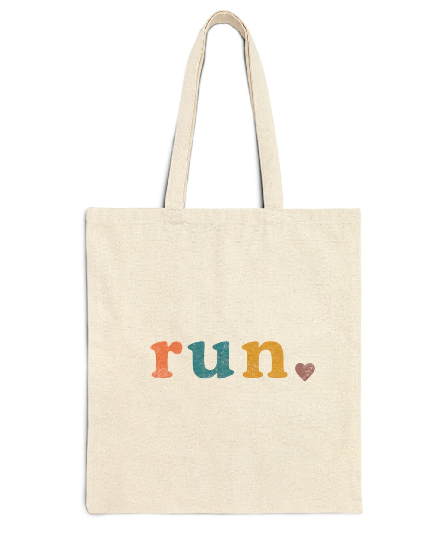 Simply Run Heart Cotton Tote Bag