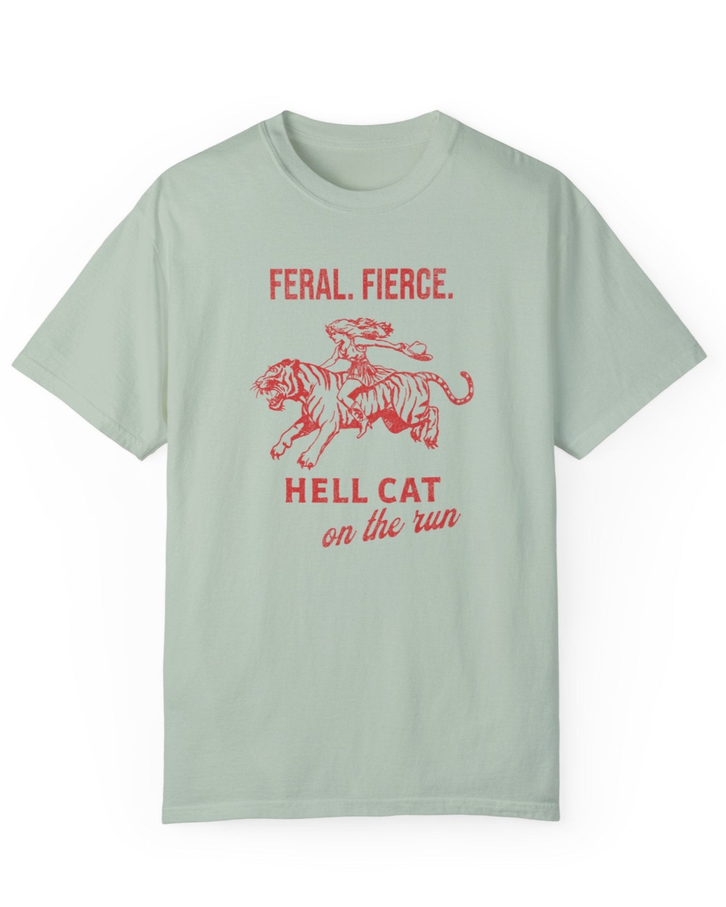 Vintage, Distressed, Hell Cat Runner Tee