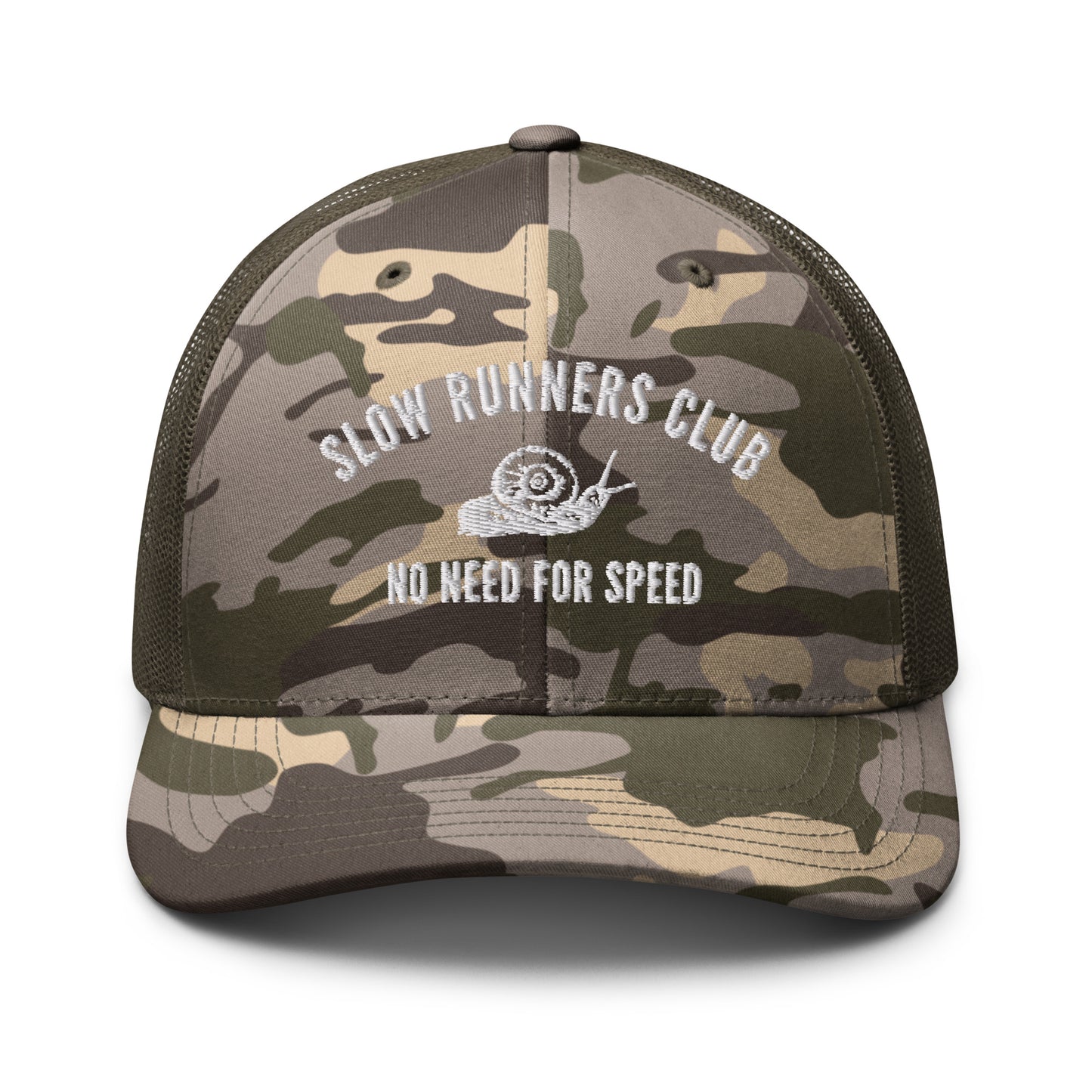 Camo No Need for Speed Slow Runners Trucker Hat