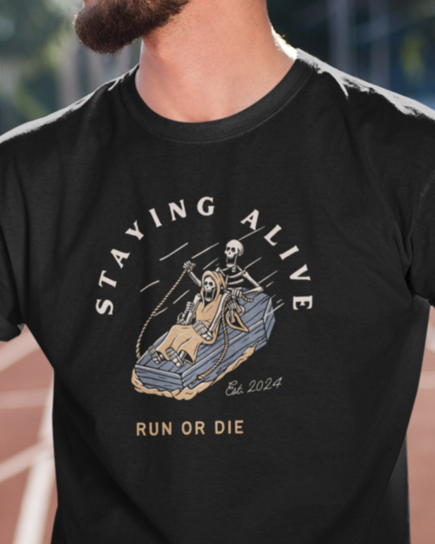 Staying Alive Grave Runner-Premium Tee