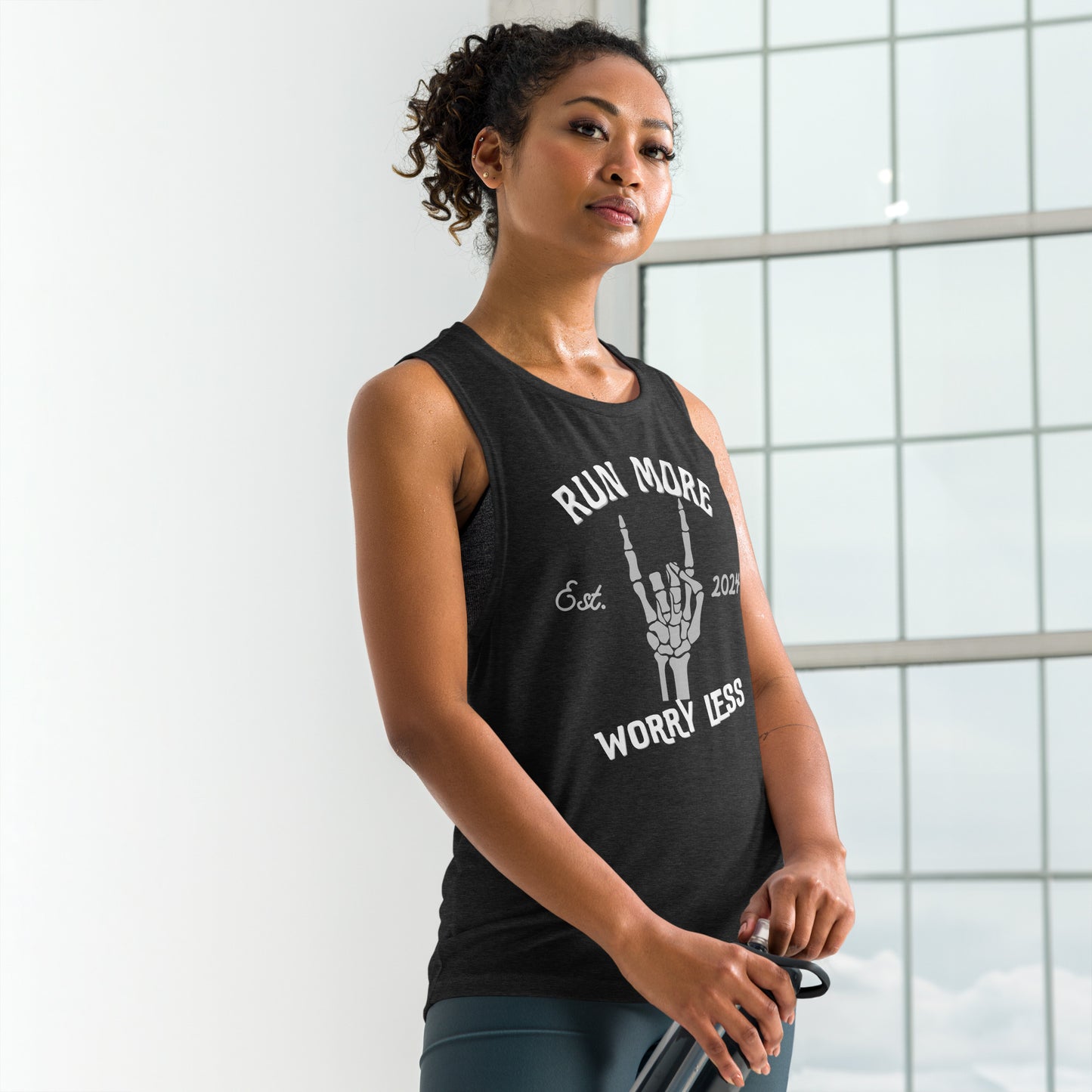 Run More Worry Less Muscle Tank