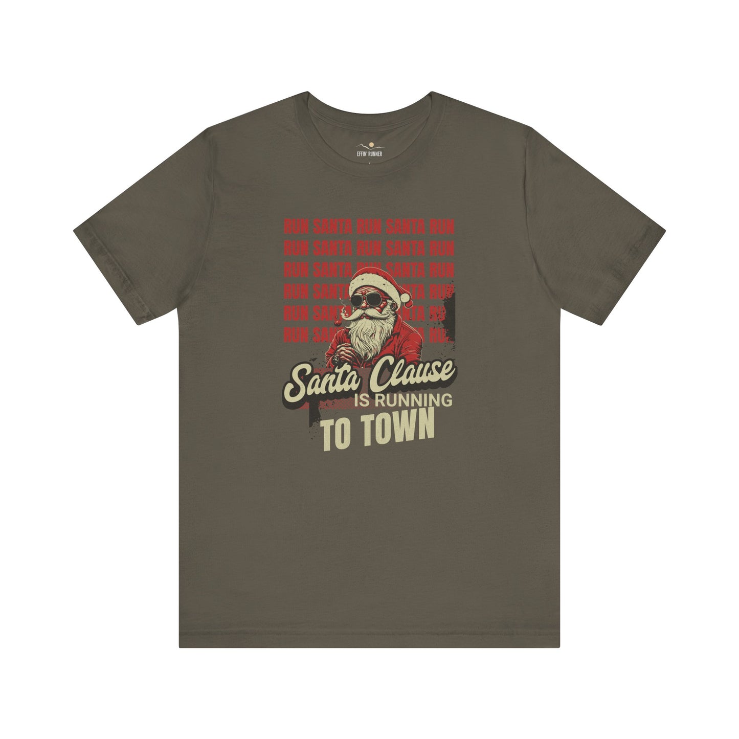 Santa's Running To Town-Tee