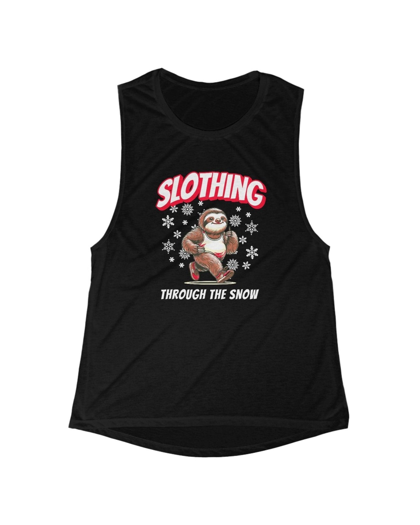 Slothing Through The Snow Women's Muscle Tank