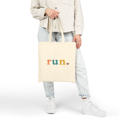 Simply Run Heart Cotton Tote Bag