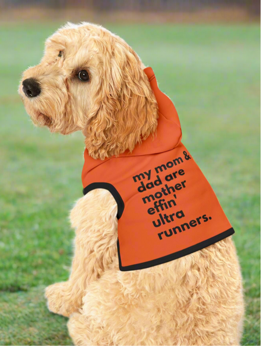 Dog Parents-Ultra Running Couple Dog Hoodie Orange