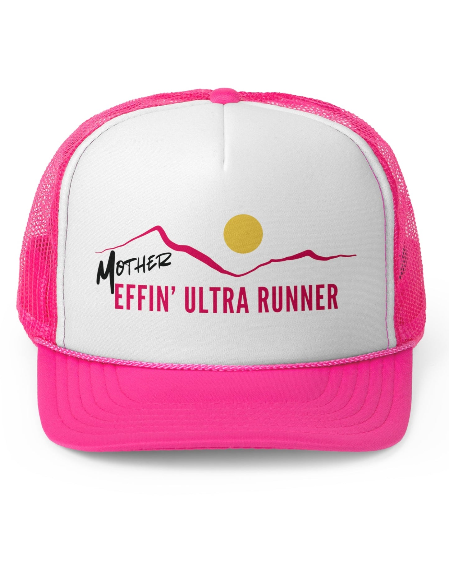 Mother Effin' Ultra Runner Trucker Cap-Pink