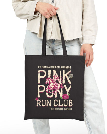 Pink Pony Run Club Cotton Tote Bag