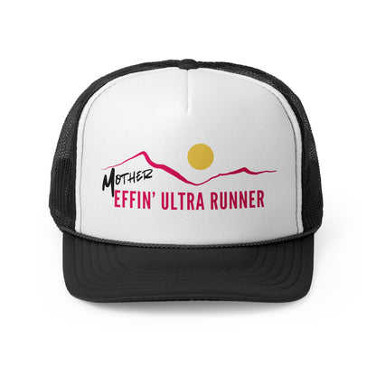Mother Effin' Ultra Runner Trucker Cap-Pink