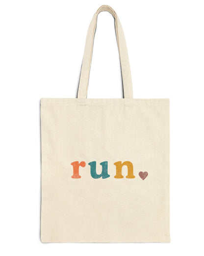 Simply Run Heart Cotton Tote Bag