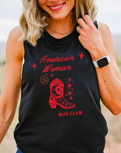 American Woman Run Club Muscle Tank