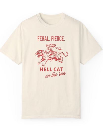 Vintage, Distressed, Hell Cat Runner Tee