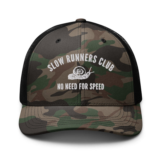 Camo No Need for Speed Slow Runners Trucker Hat