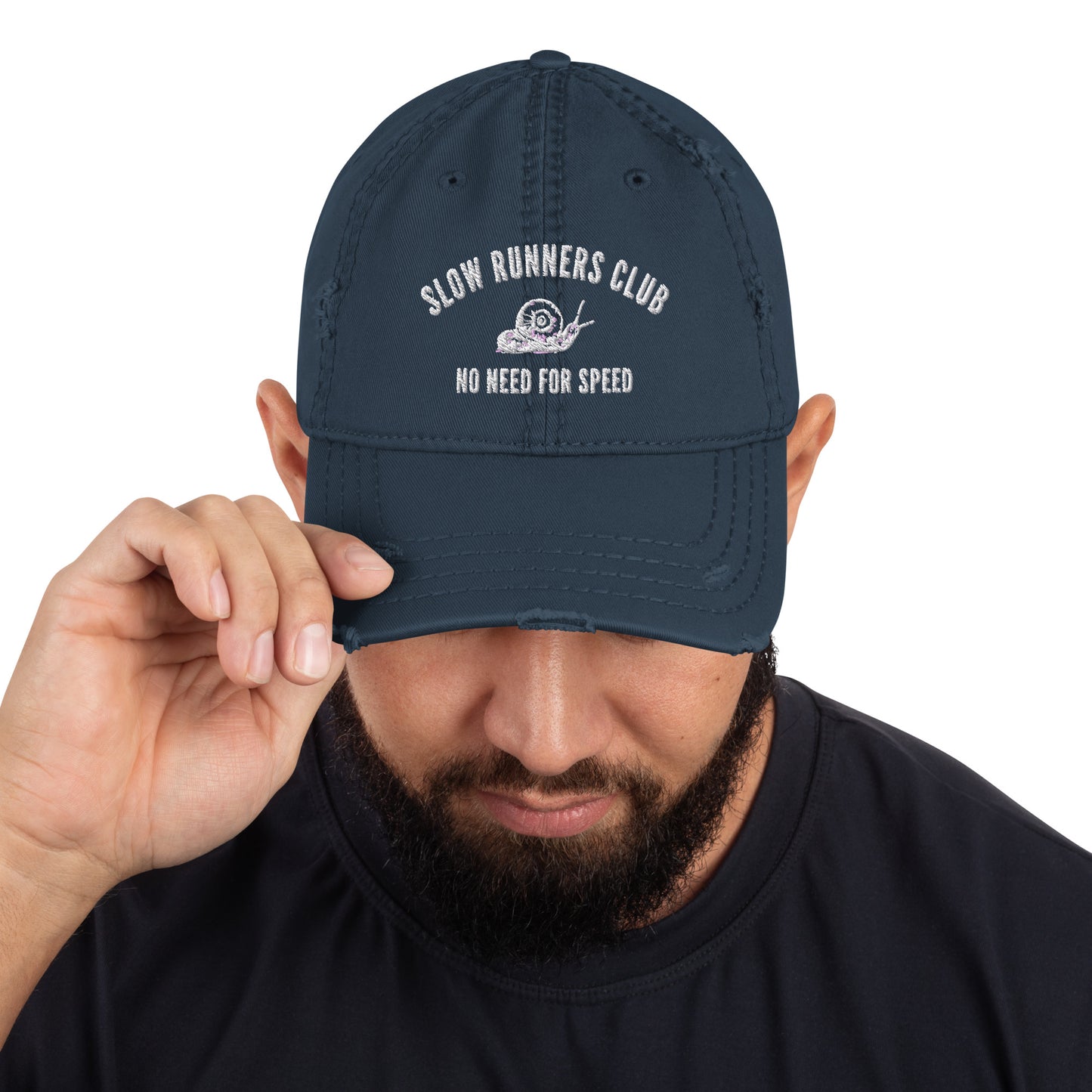 Distressed Slow Runners Club Low Profile Hat