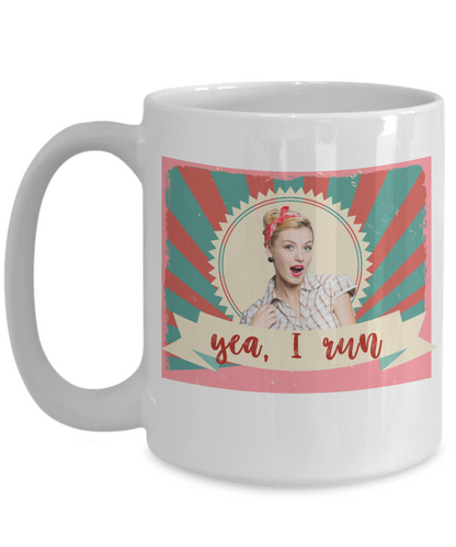 Yea, I run, Retro Style-Mug