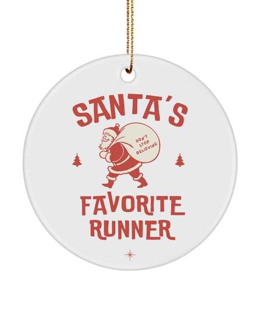 Santa's Favorite Runner Ornament