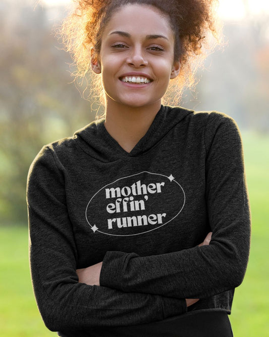 Mother Effin Runner-Women's Crop Hoodie