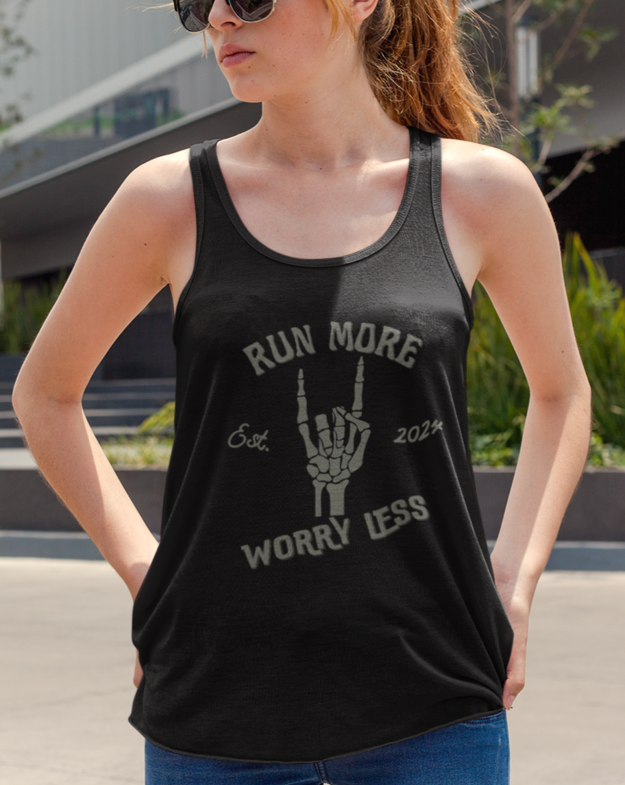 Run More Worry Less Flowy Tank