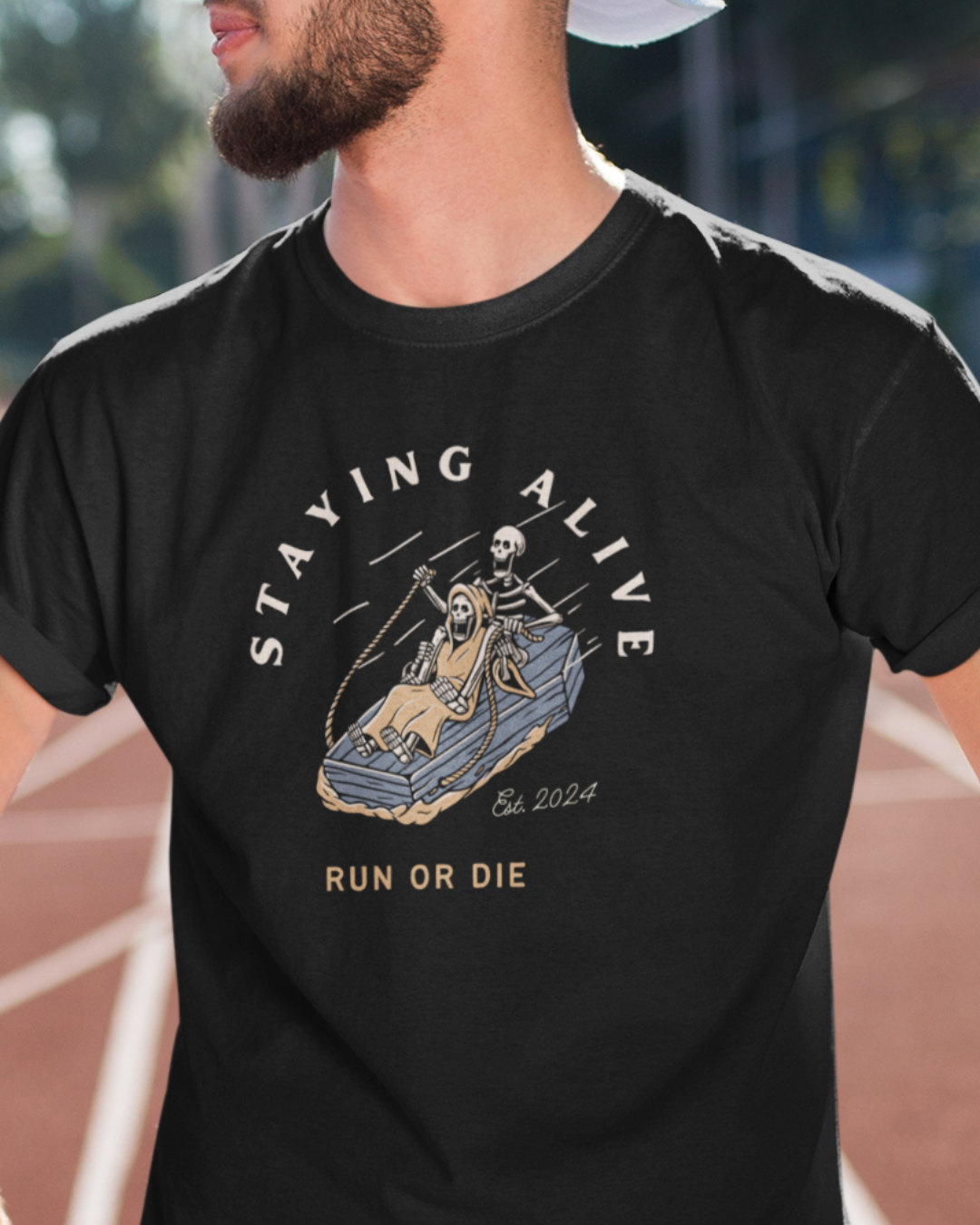 Staying Alive Grave Runner-Premium Tee